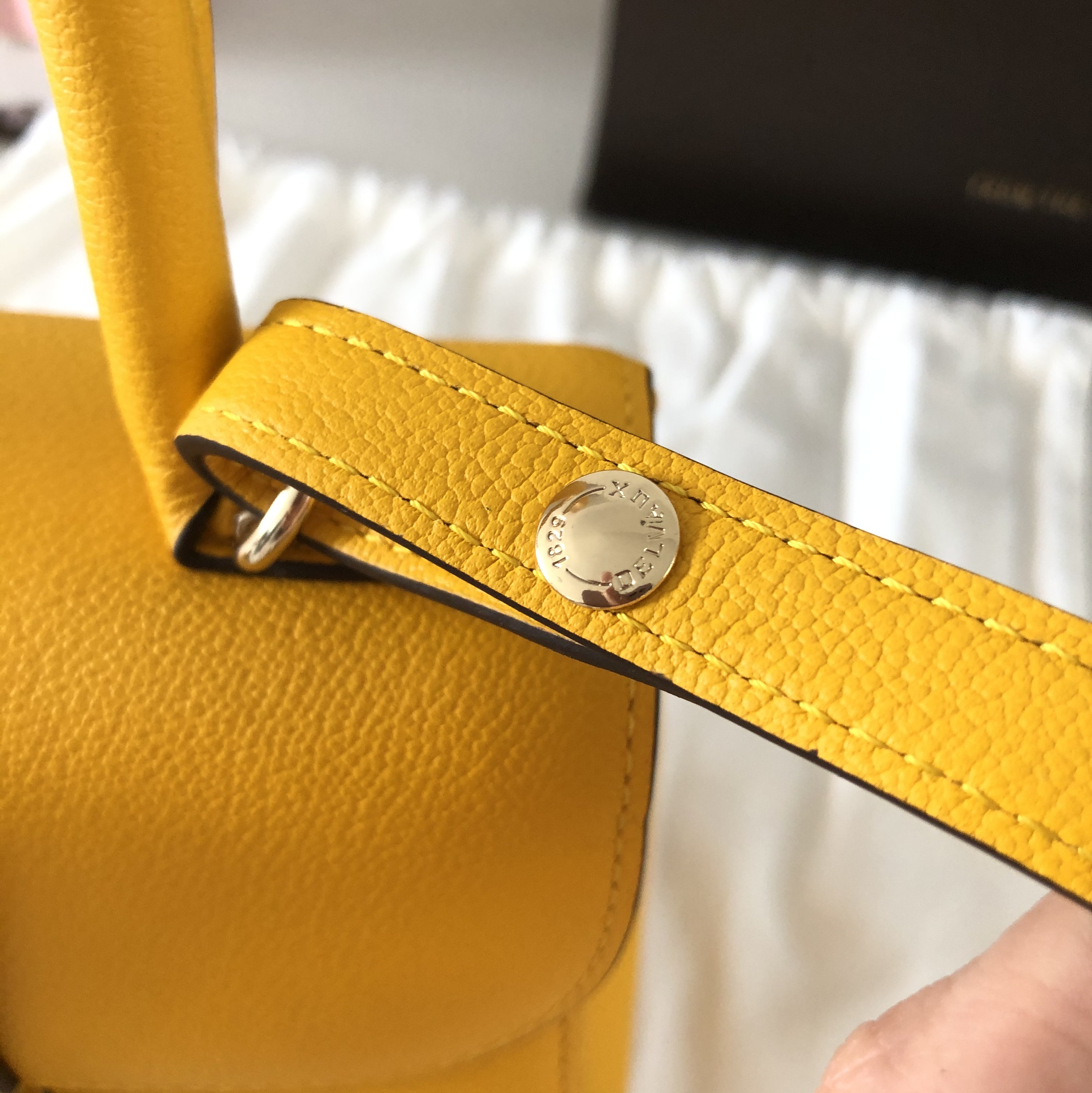 델보 브리앙 엘로우 미니 토트백